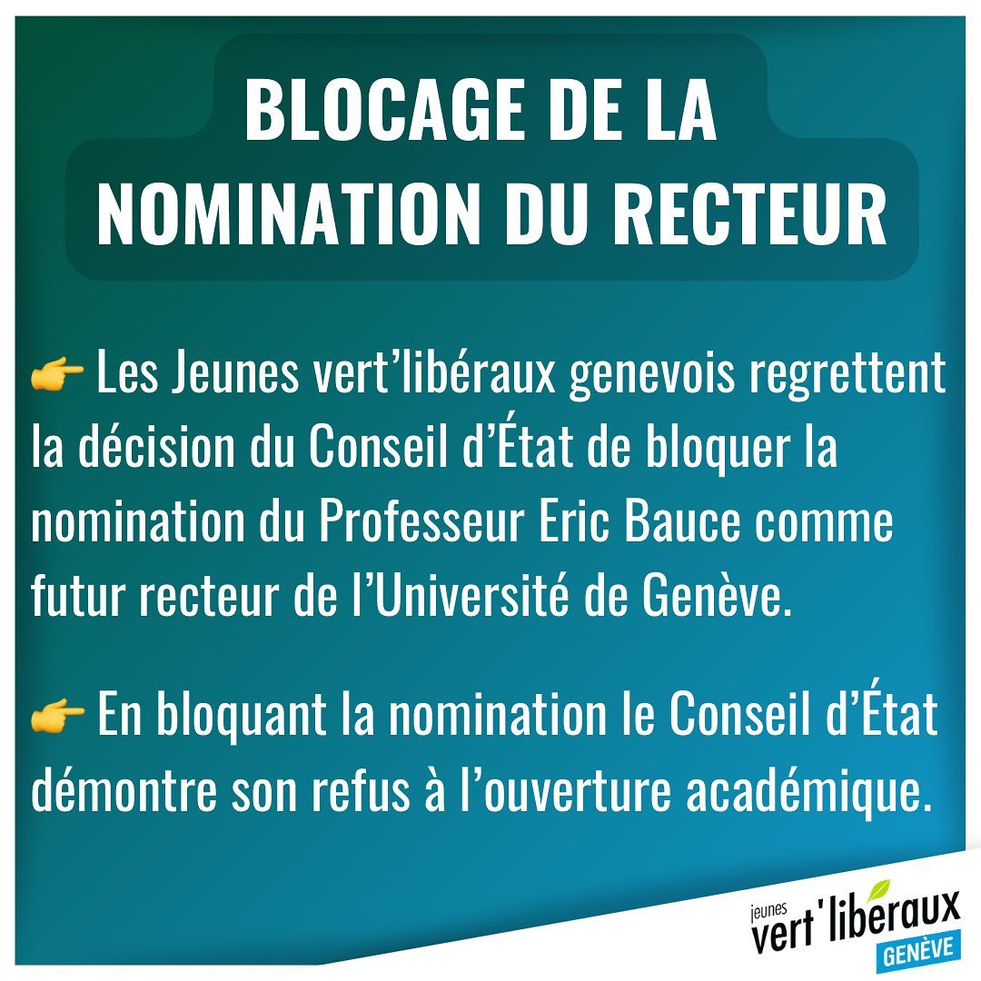 Communiqué de presse – Blocage de la nomination du recteur de l’Université de Genève