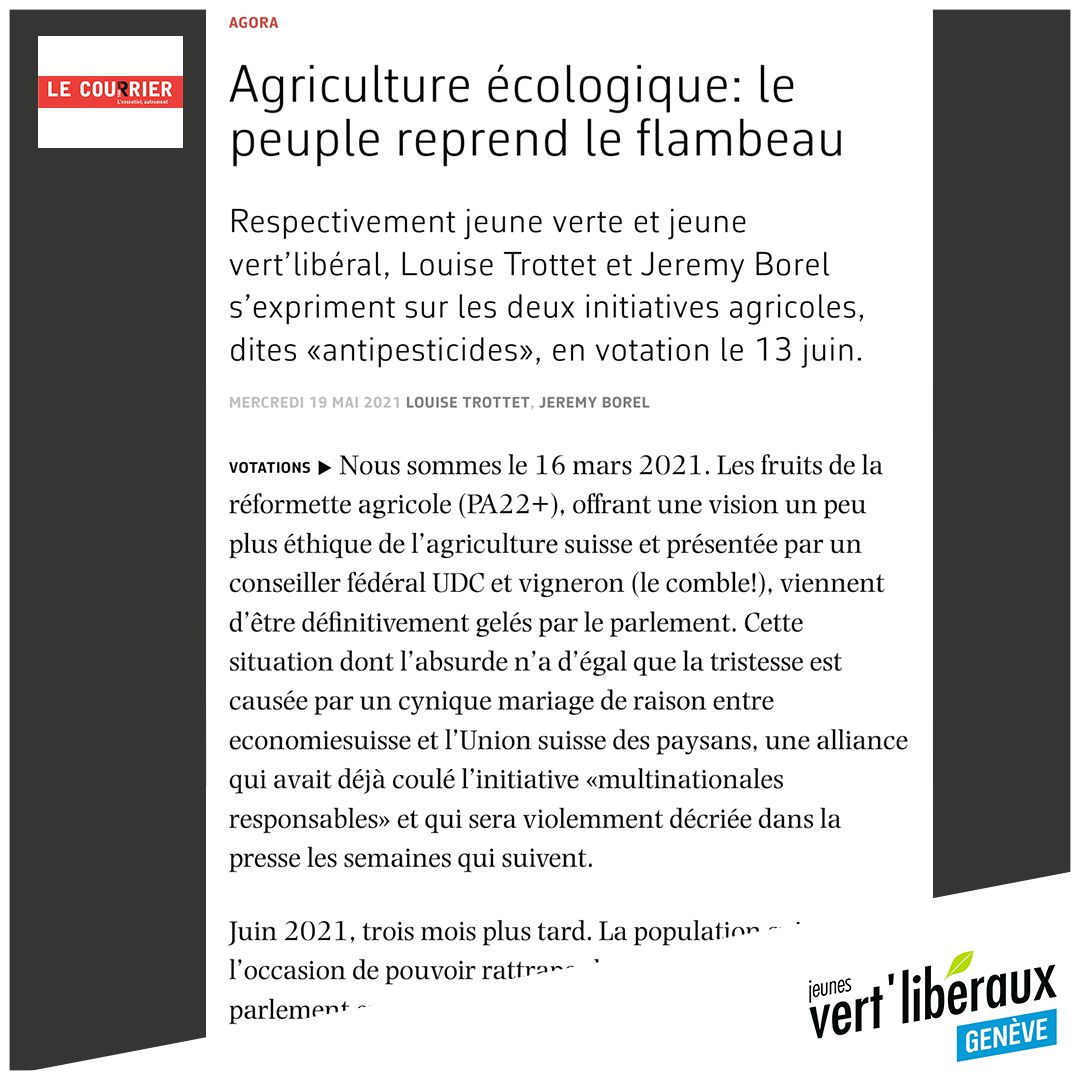 Agriculture écologique : le peuple suisse reprend le flambeau