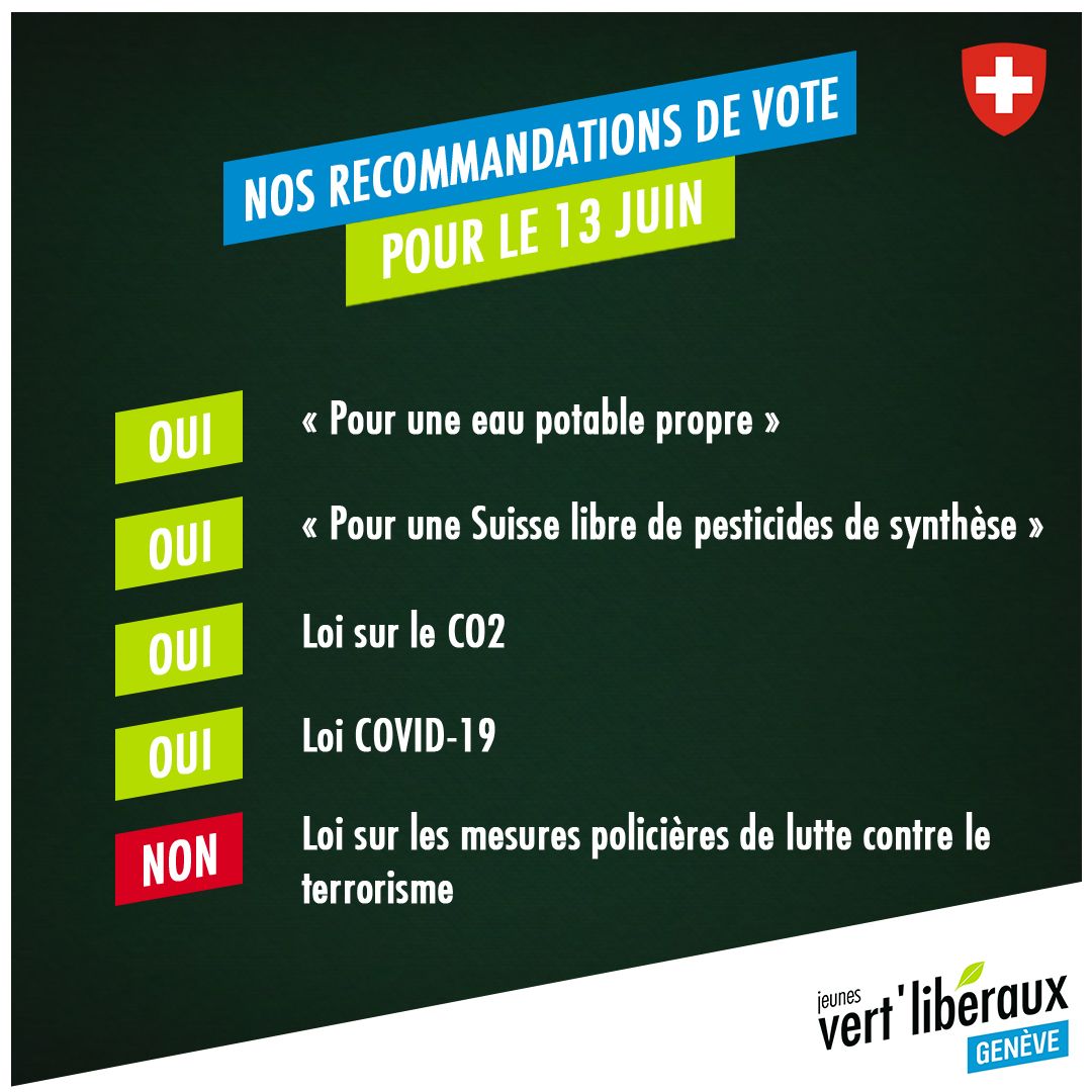 Recommandations de vote pour le 13 juin 2021